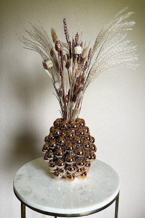 Kerstballen vaas incl. boeket